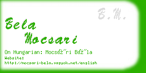 bela mocsari business card